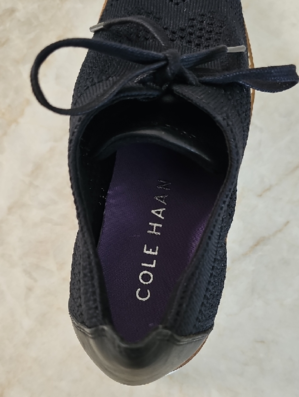 Cole Haan Black Knit Derby with Contrasting White Sole - Picture 4 of 9